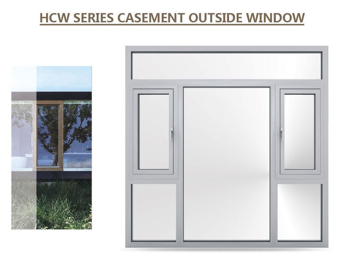 Standardaluminiumflügelfensterfenstergrößen, Aluminiumrahmenflügelfensterbild-Aluminiumfenster